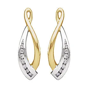 14K Two-Tone 1/5 CTW Diamond Earring Jackets