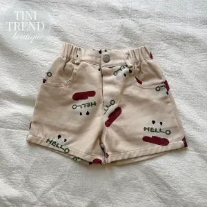 2025 New Summer Kids Cotton Shorts - Printed Loose Casual Boys Girls Pants with Strawberry Pattern