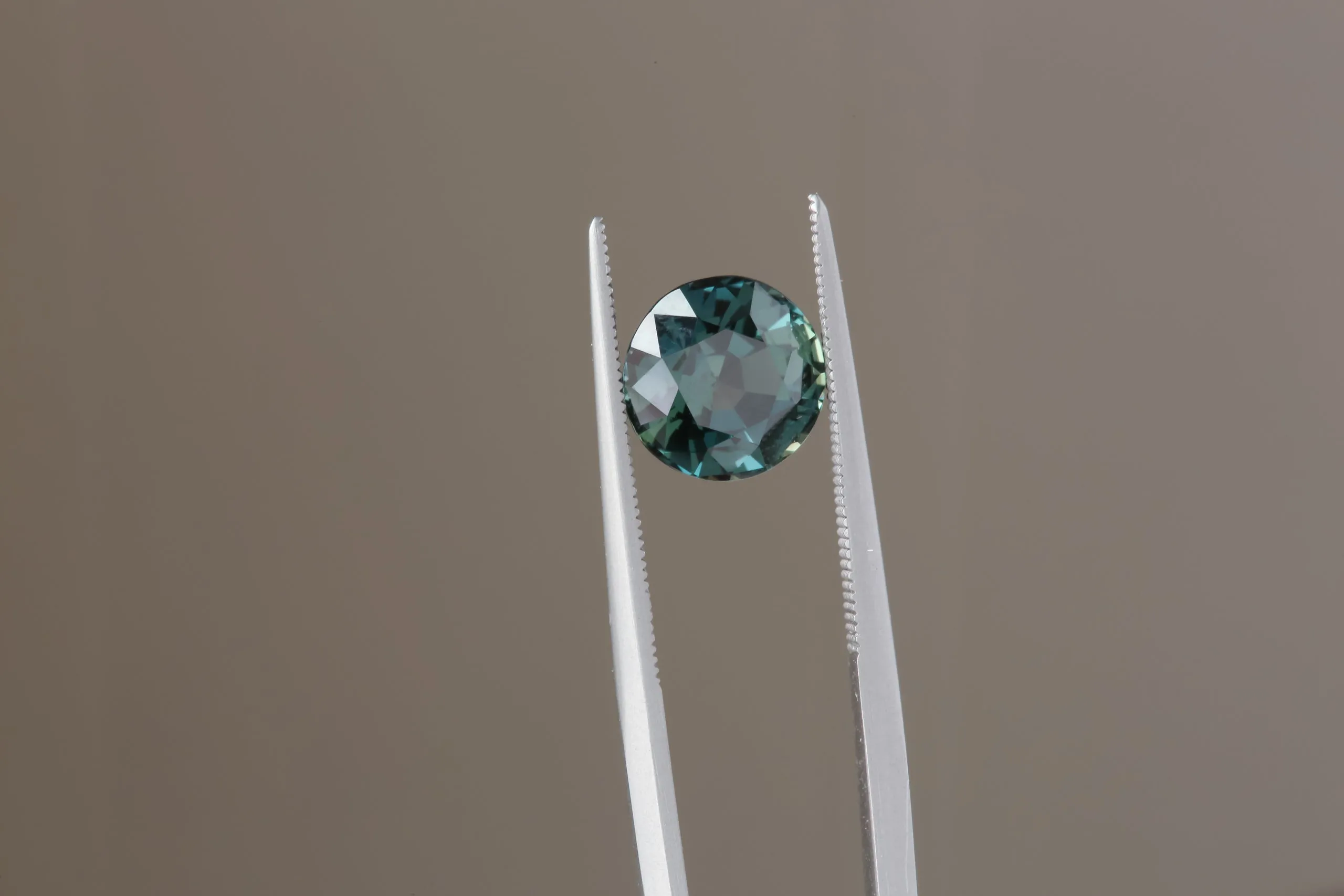 2.66 Carat Natural Round Green Teal Sapphire