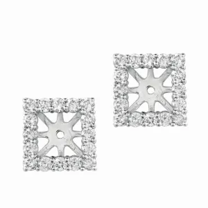 5MM SQUARE DIAMOND EARRING JACKETS 14K GOLD (1.18 CTW)