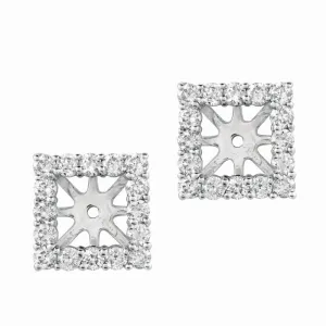 6MM SQUARE DIAMOND EARRING JACKETS 14K GOLD (1.18 CTW)