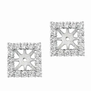 8MM SQUARE DIAMOND EARRING JACKETS 14K GOLD (1.82 CTW)