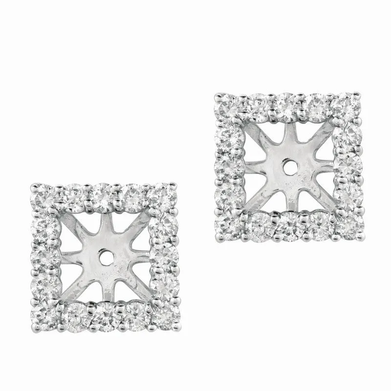 8MM SQUARE DIAMOND EARRING JACKETS 14K GOLD (1.82 CTW)