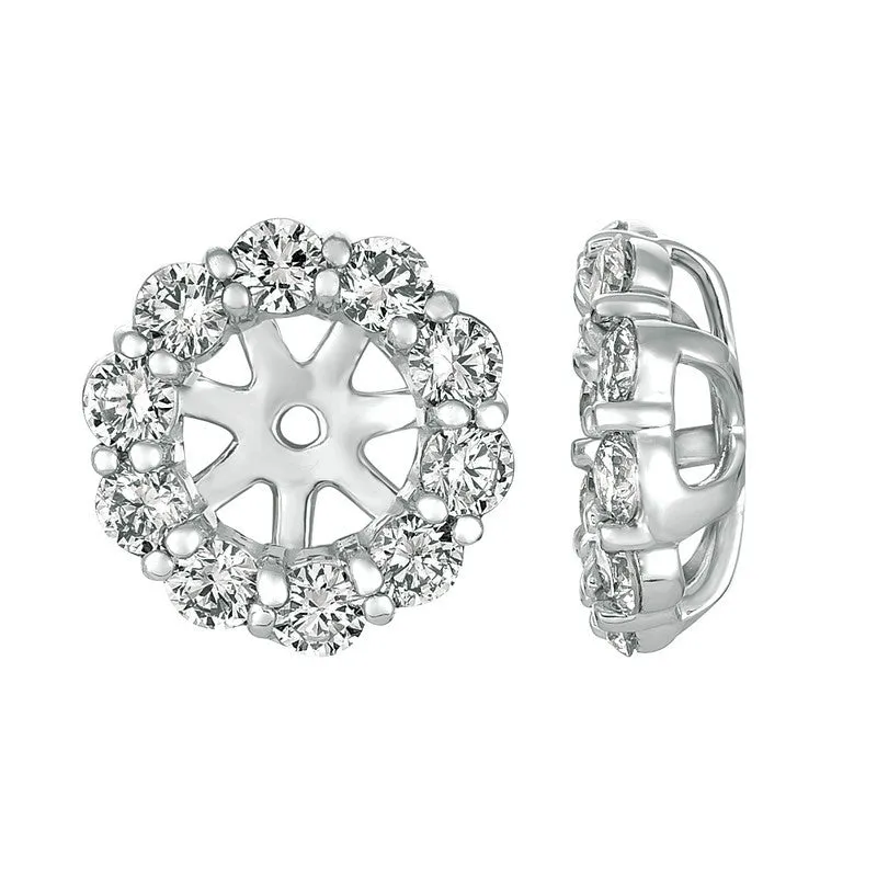 9MM DIAMOND EARRING JACKETS 14K GOLD (1.75 CTW)