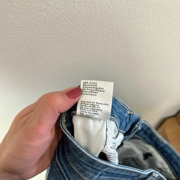 Adriano Goldschmied The Prima Cigarette Crop Mid Rise Jeans Blue 26
