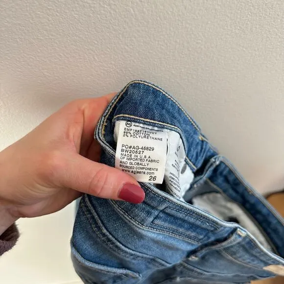 Adriano Goldschmied The Prima Cigarette Crop Mid Rise Jeans Blue 26