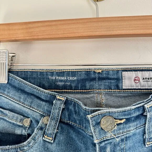 Adriano Goldschmied The Prima Cigarette Crop Mid Rise Jeans Blue 26