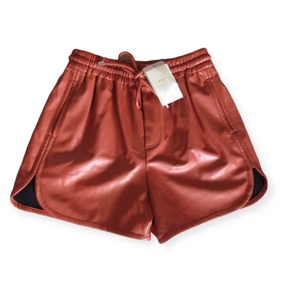 A.L.C. Ryder Shorts Vegan Leather Elastic Drawstring Waist