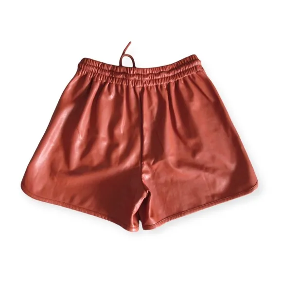 A.L.C. Ryder Shorts Vegan Leather Elastic Drawstring Waist