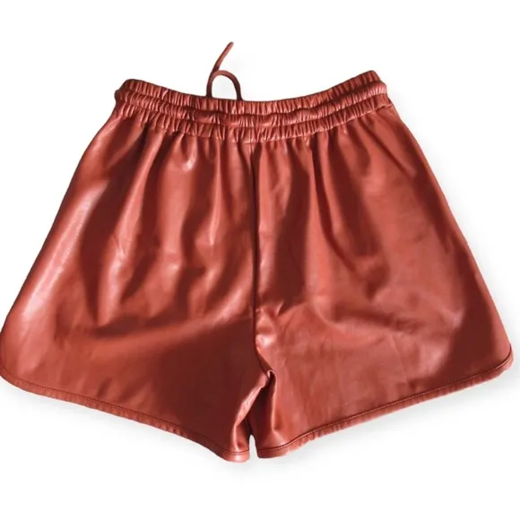 A.L.C. Ryder Shorts Vegan Leather Elastic Drawstring Waist