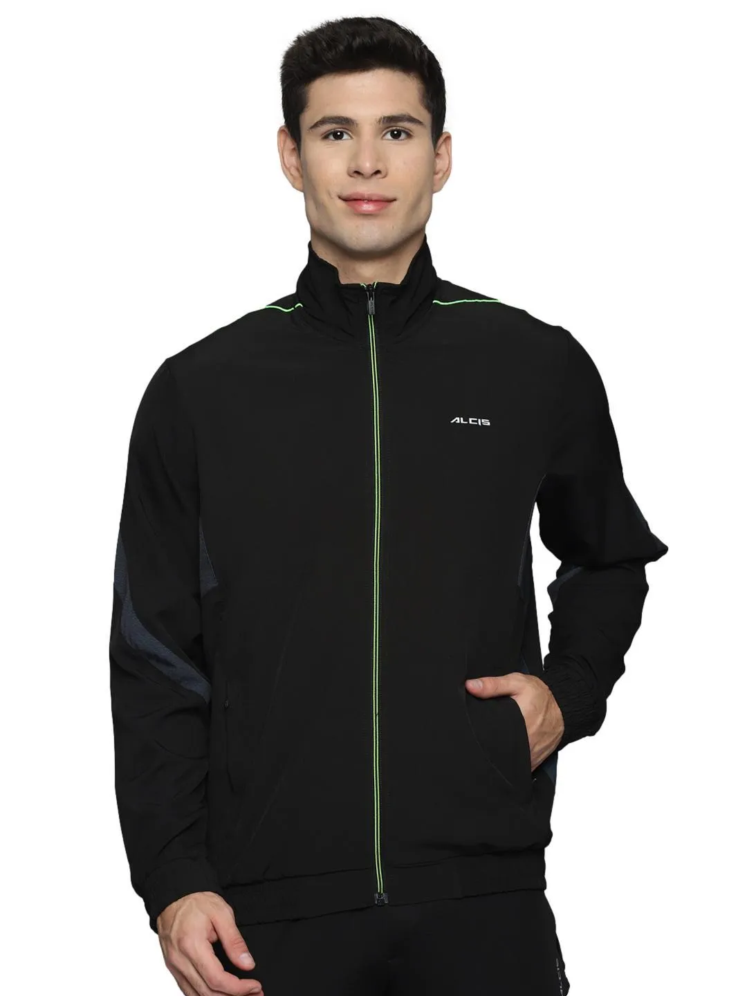 Alcis Men Colorblocked Black Jacket