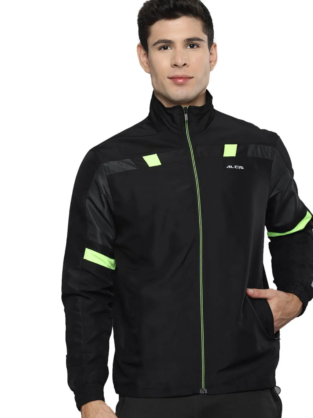 Alcis Men Striped Black Jacket