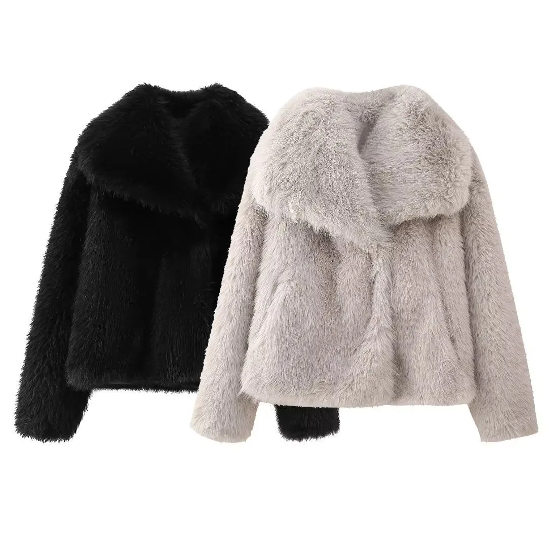Alice - Pelzige Cropped Winterjacke für Frauen