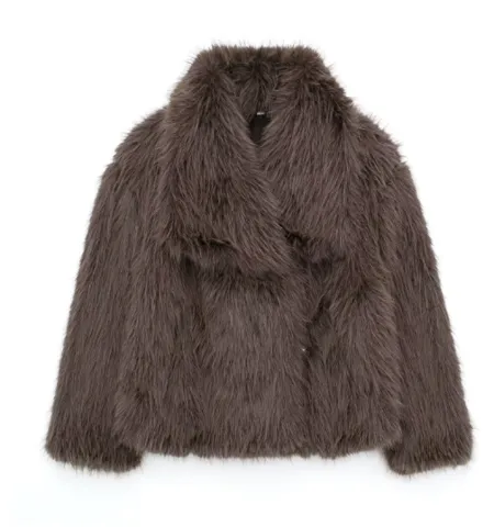 Alice - Pelzige Cropped Winterjacke für Frauen