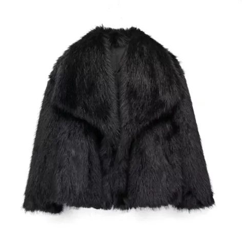 Alice - Pelzige Cropped Winterjacke für Frauen