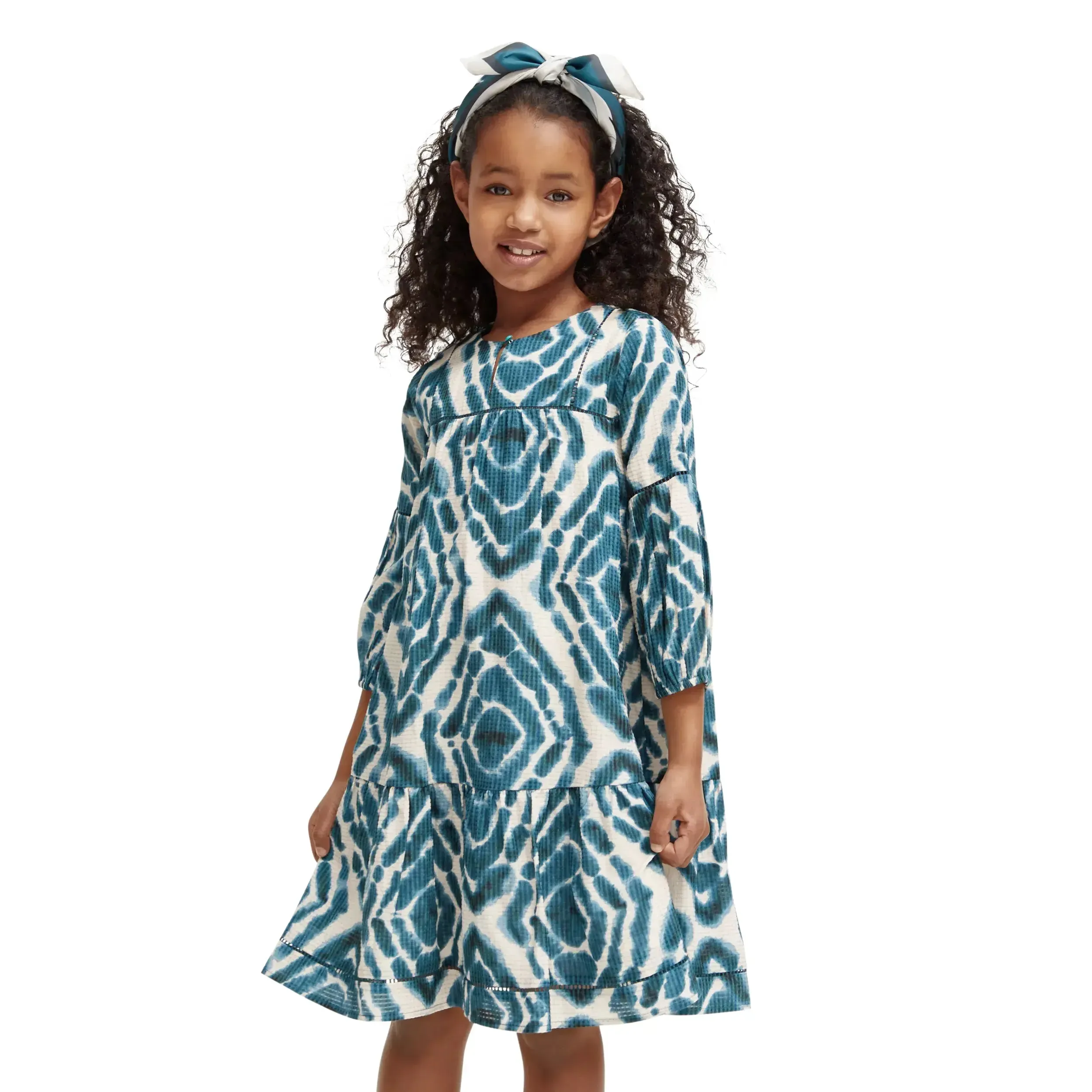 All-Over Printed Ladder Tape Dress