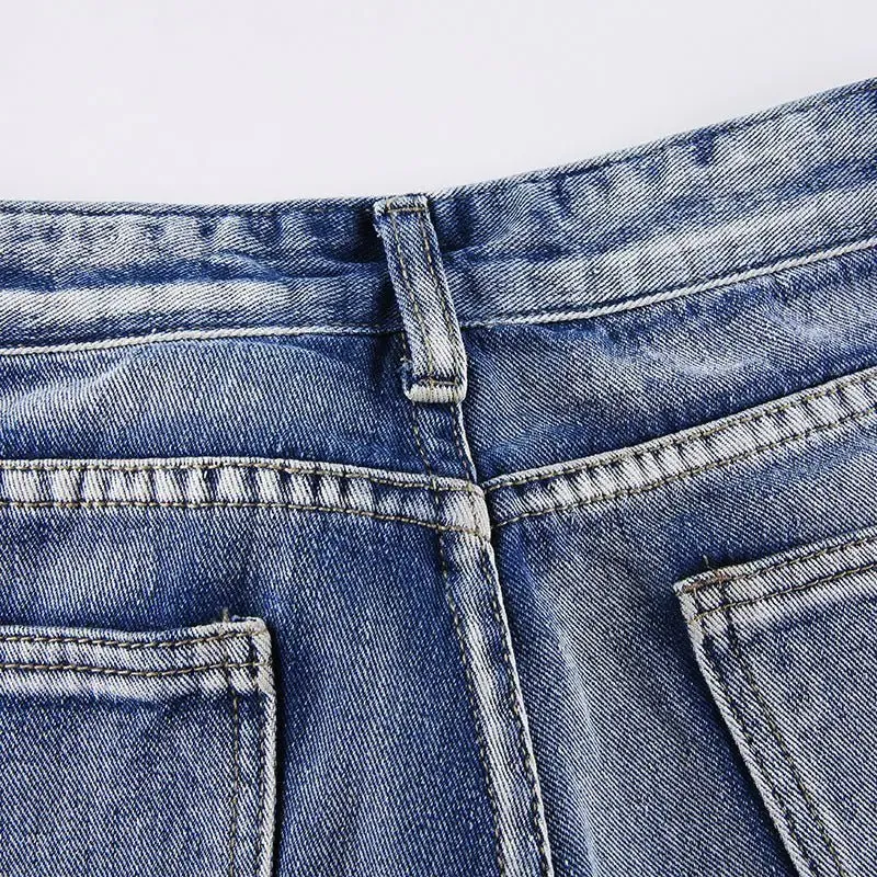 Alphabet Detail Straight Jeans