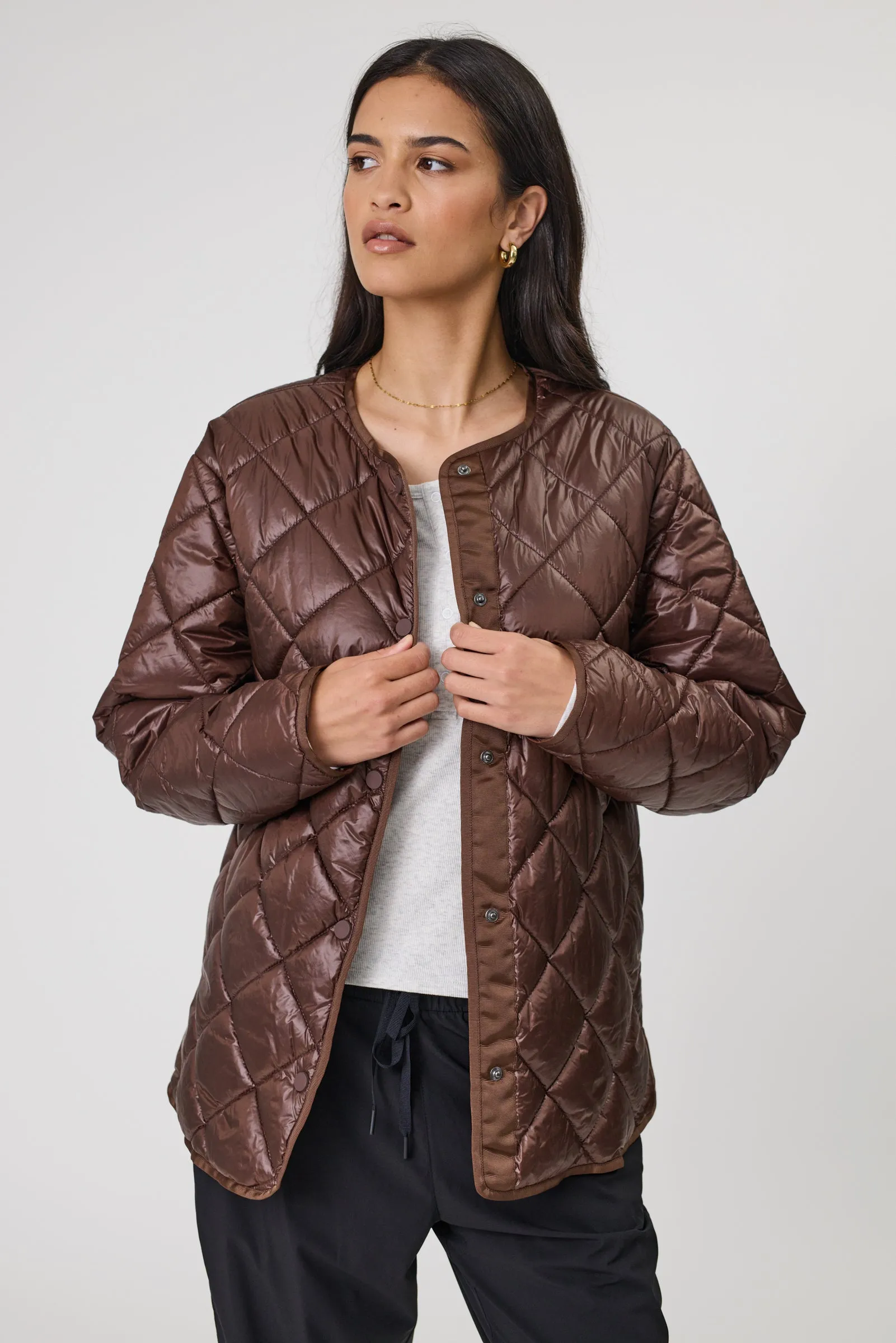 Alpine Quilted Jacket - Espresso