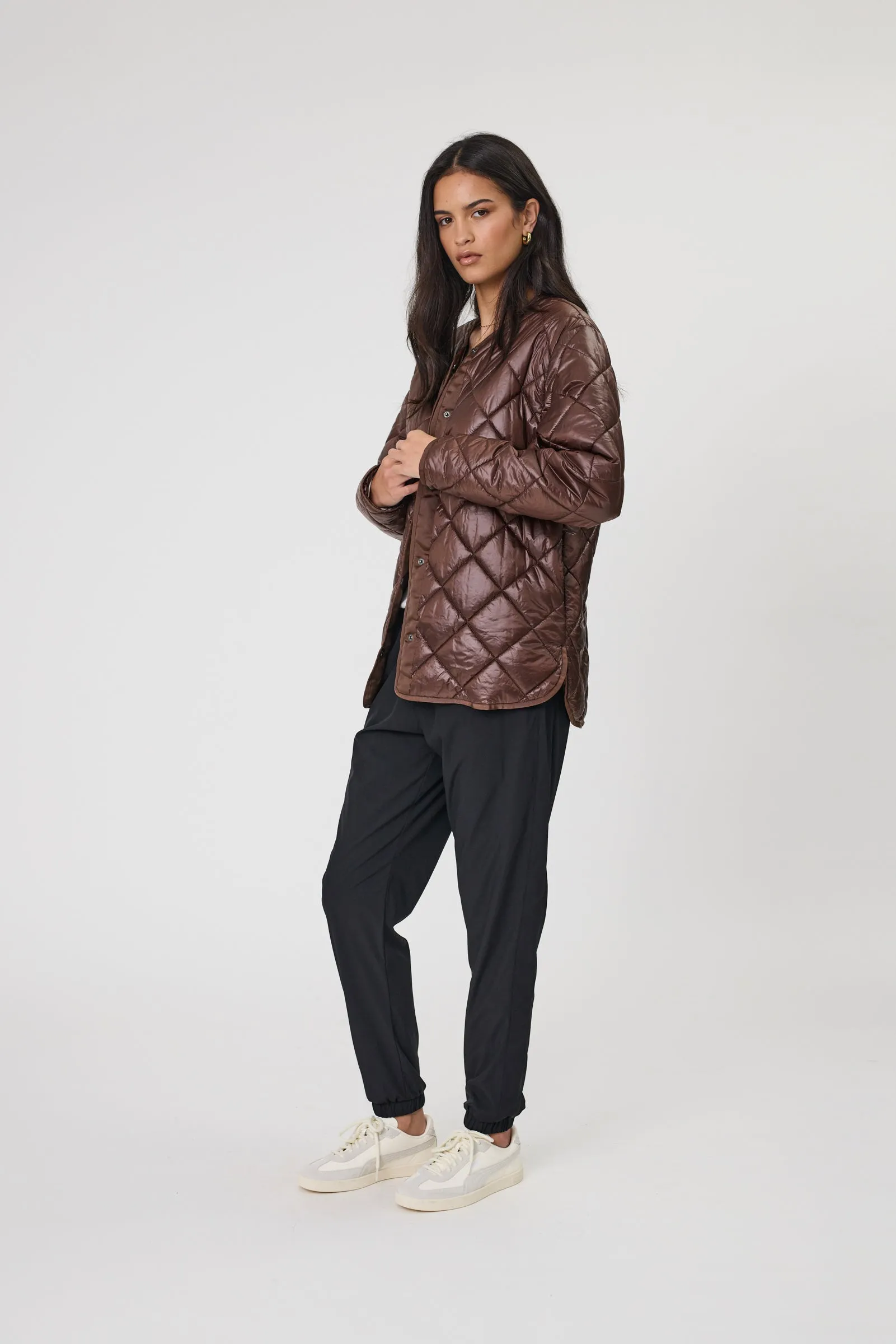 Alpine Quilted Jacket - Espresso