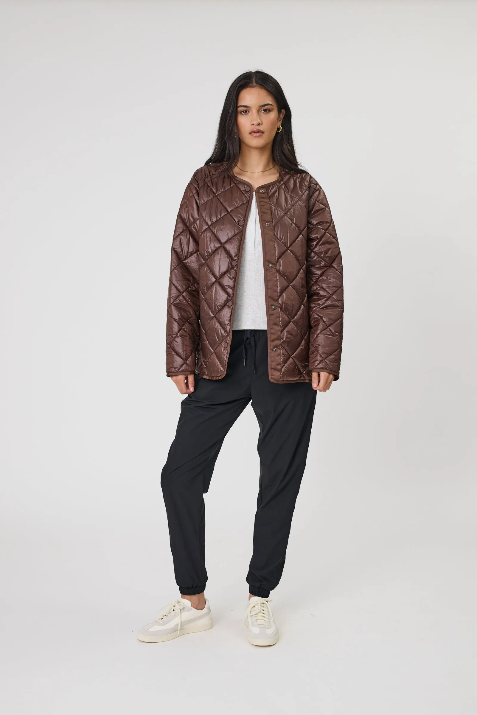 Alpine Quilted Jacket - Espresso