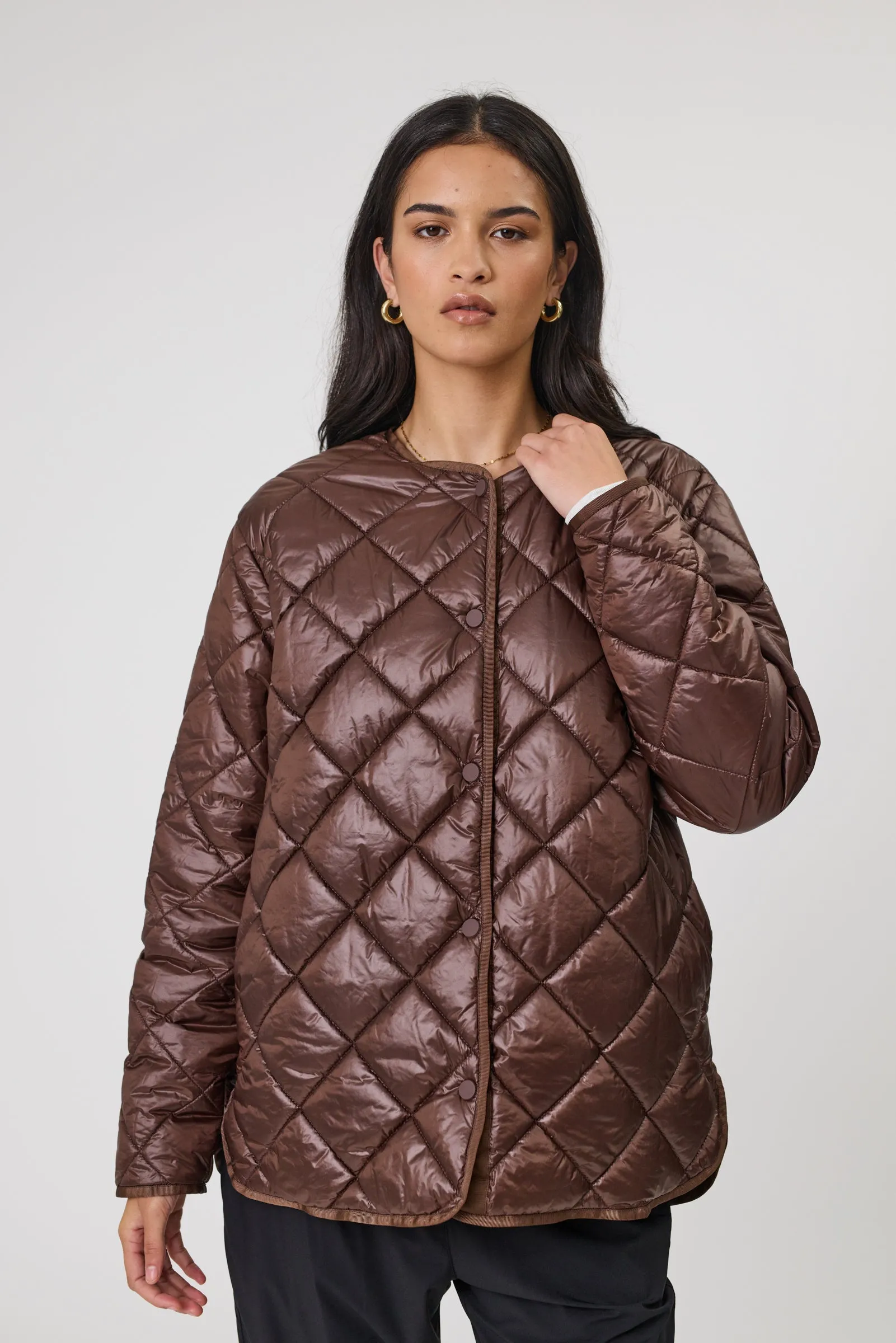 Alpine Quilted Jacket - Espresso