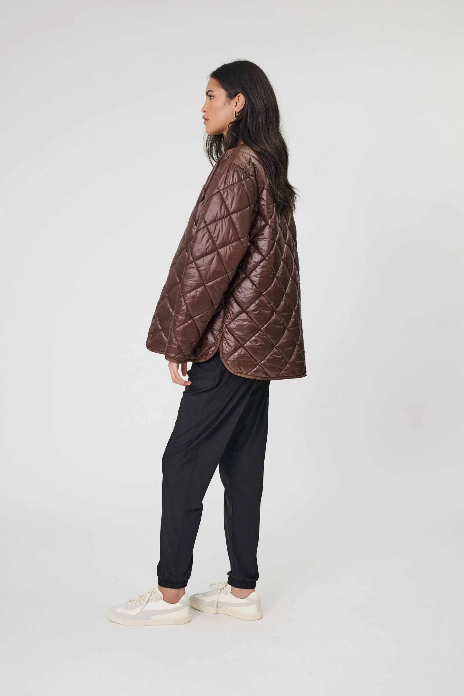 Alpine Quilted Jacket - Espresso