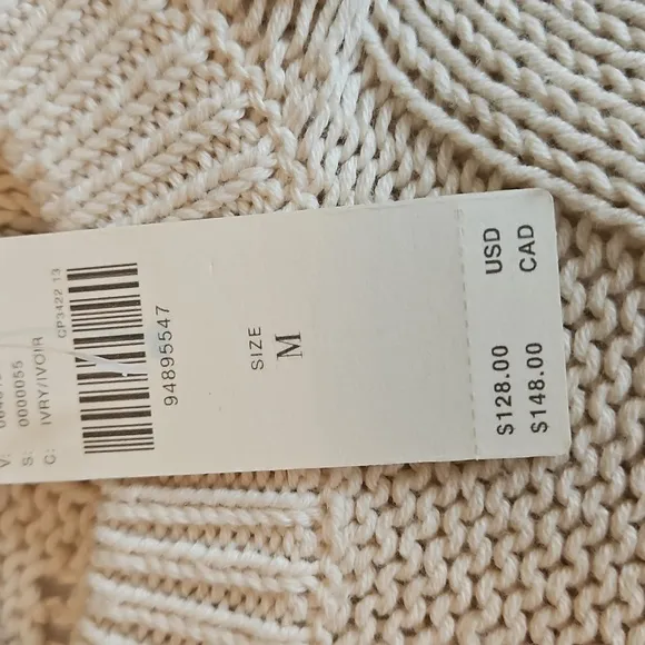Anthropologie Pilcro Cable Knit Twofer Cream Sweater Over White Shirt