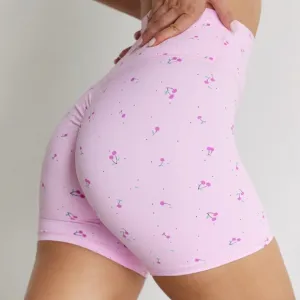 astoria pink cherry yoga shorts
