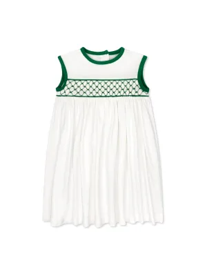 Avery Dress - Legacy White, Augusta Green