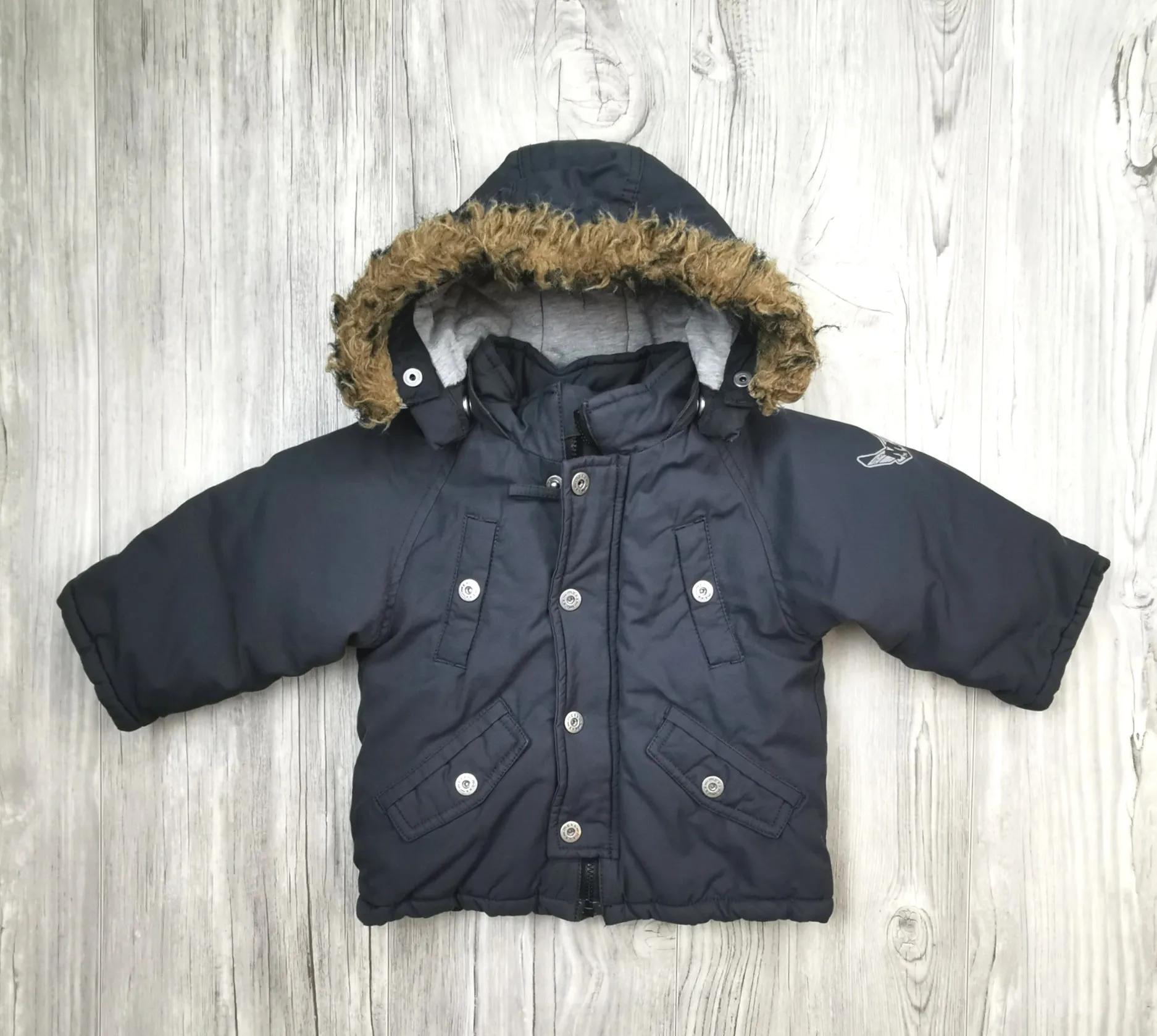 BABY BOY SIZE 12 MONTHS - MEXX, Warm Winter Jacket, Hooded VGUC B41