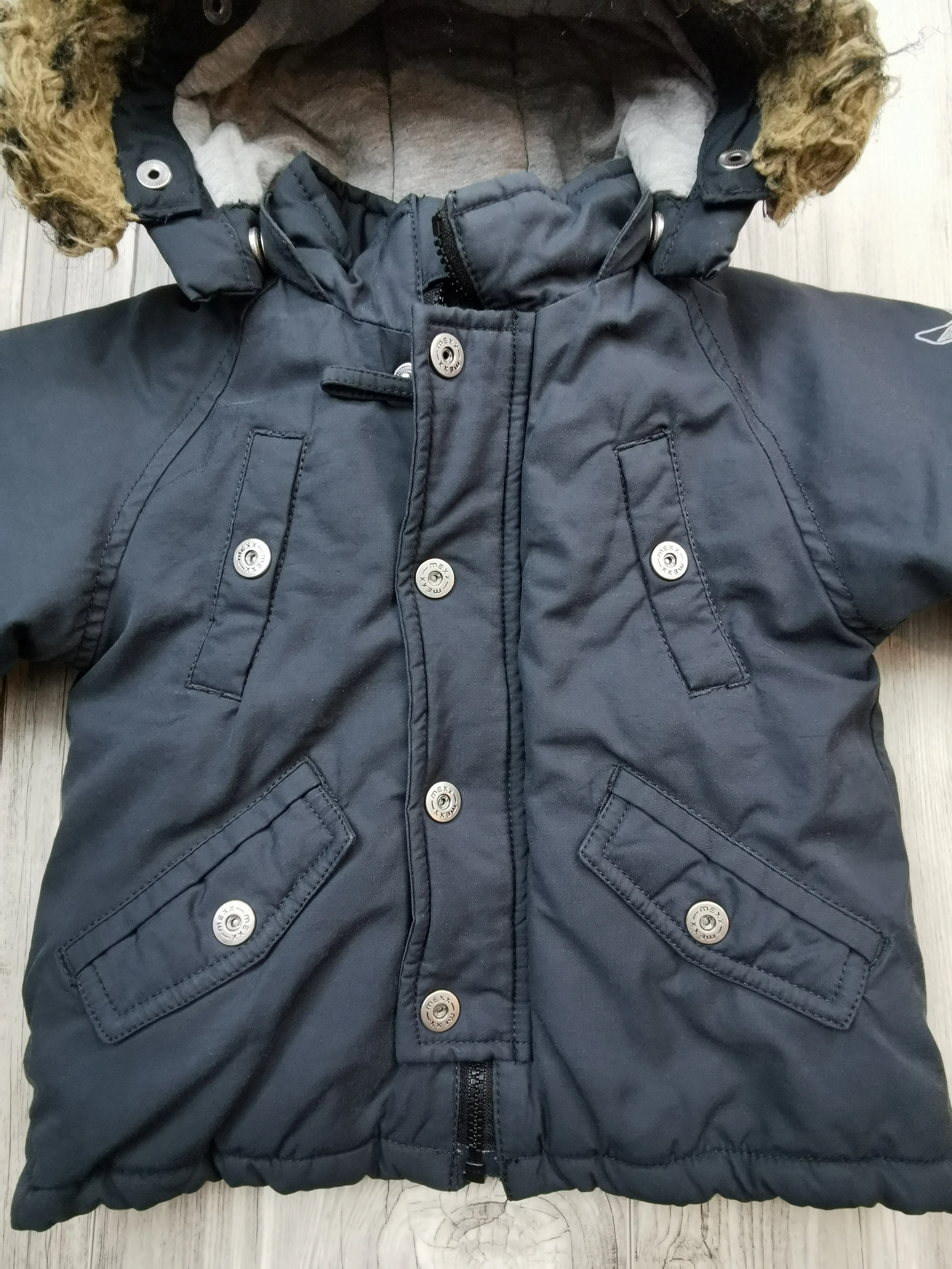 BABY BOY SIZE 12 MONTHS - MEXX, Warm Winter Jacket, Hooded VGUC B41