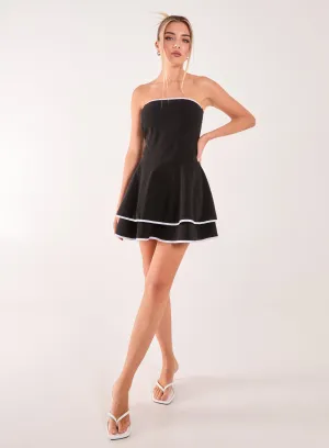 Bandeau Contrast Binding Mini Dress