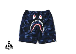 BAPE Camo Shark Beach Shorts "Navy"