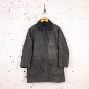 Barbour Border Wax Jacket Coat - Blue - M