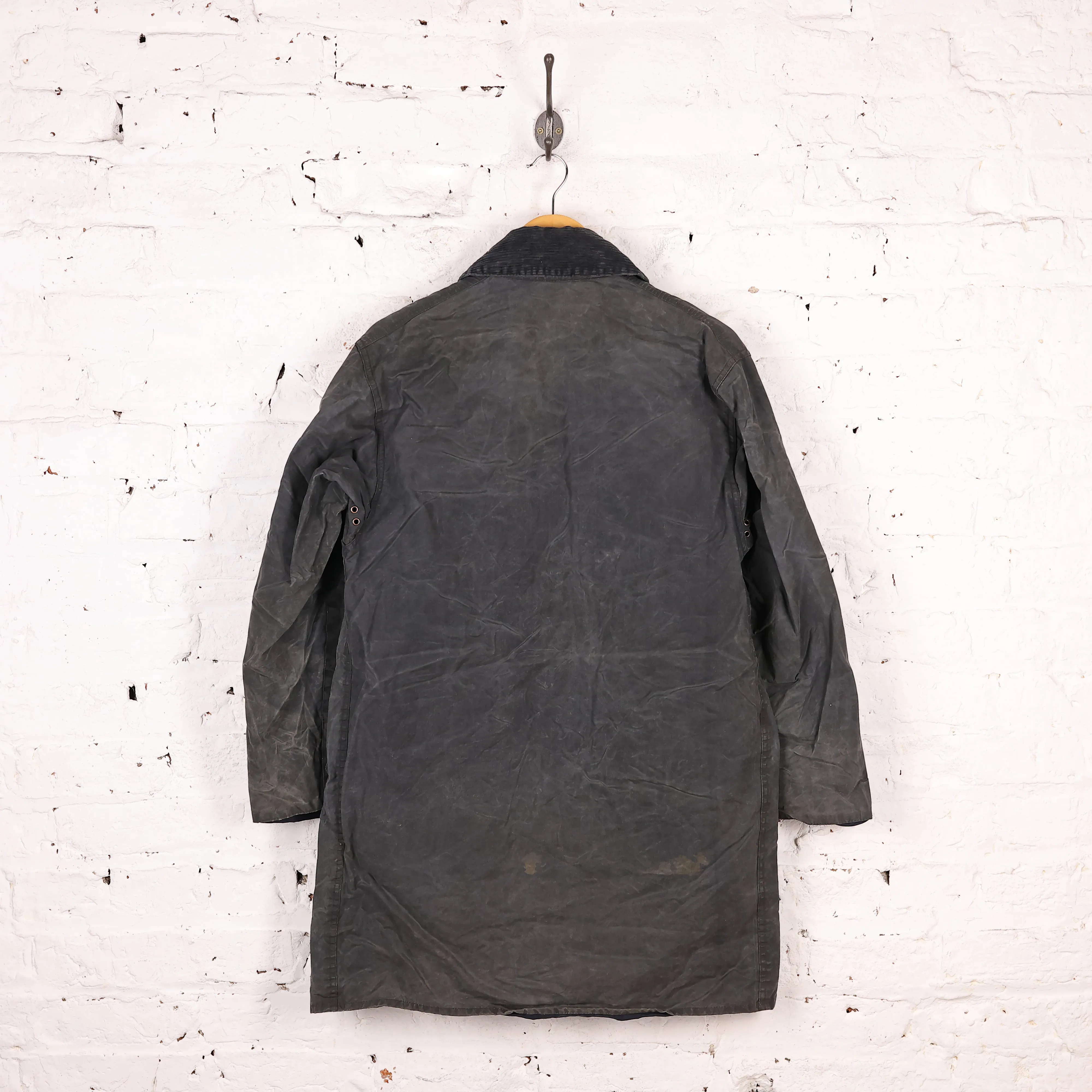 Barbour Border Wax Jacket Coat - Blue - M
