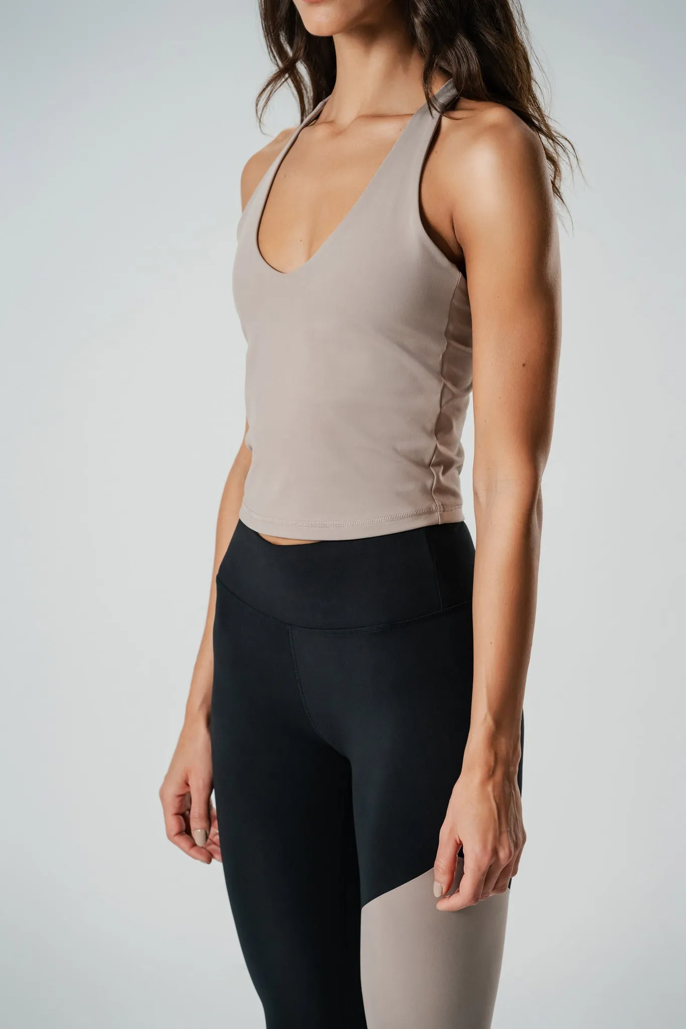 Beige Color Block Top