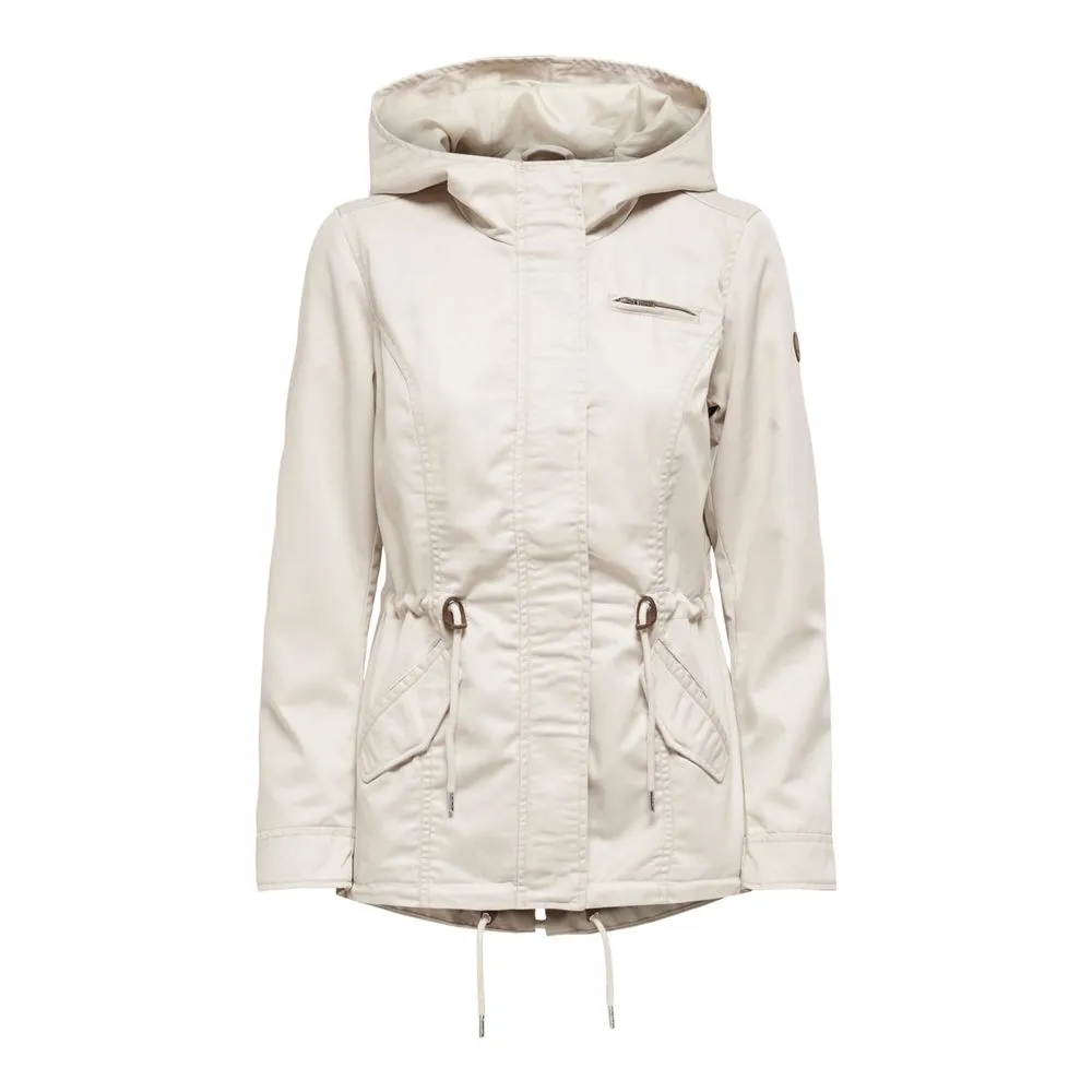 Beige Polyester Jackets & Coat