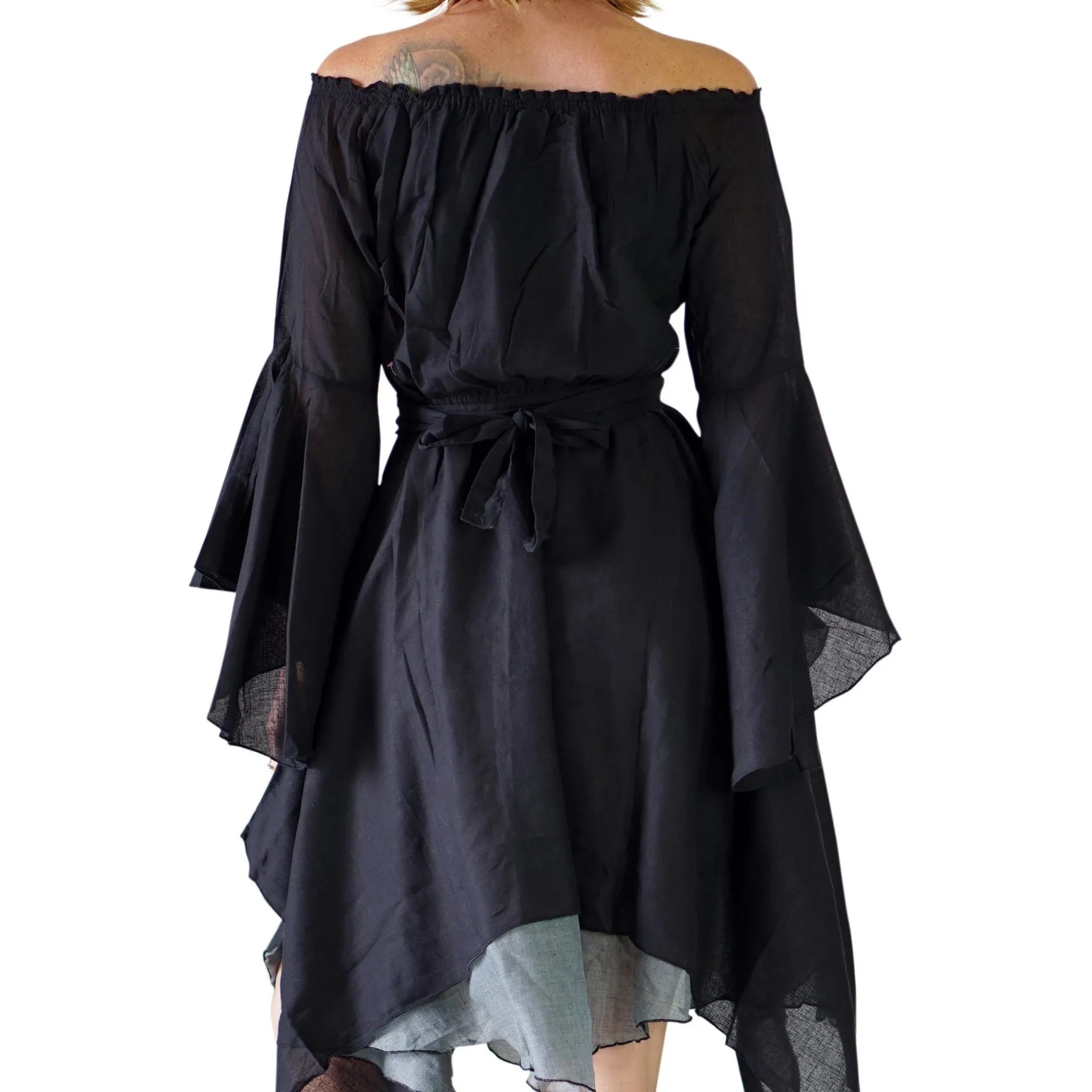 'Bell Sleeve' Renaissance Dress - Black