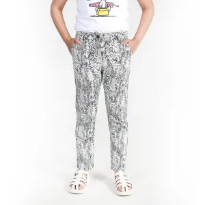 Black & White Printed Twill Pants