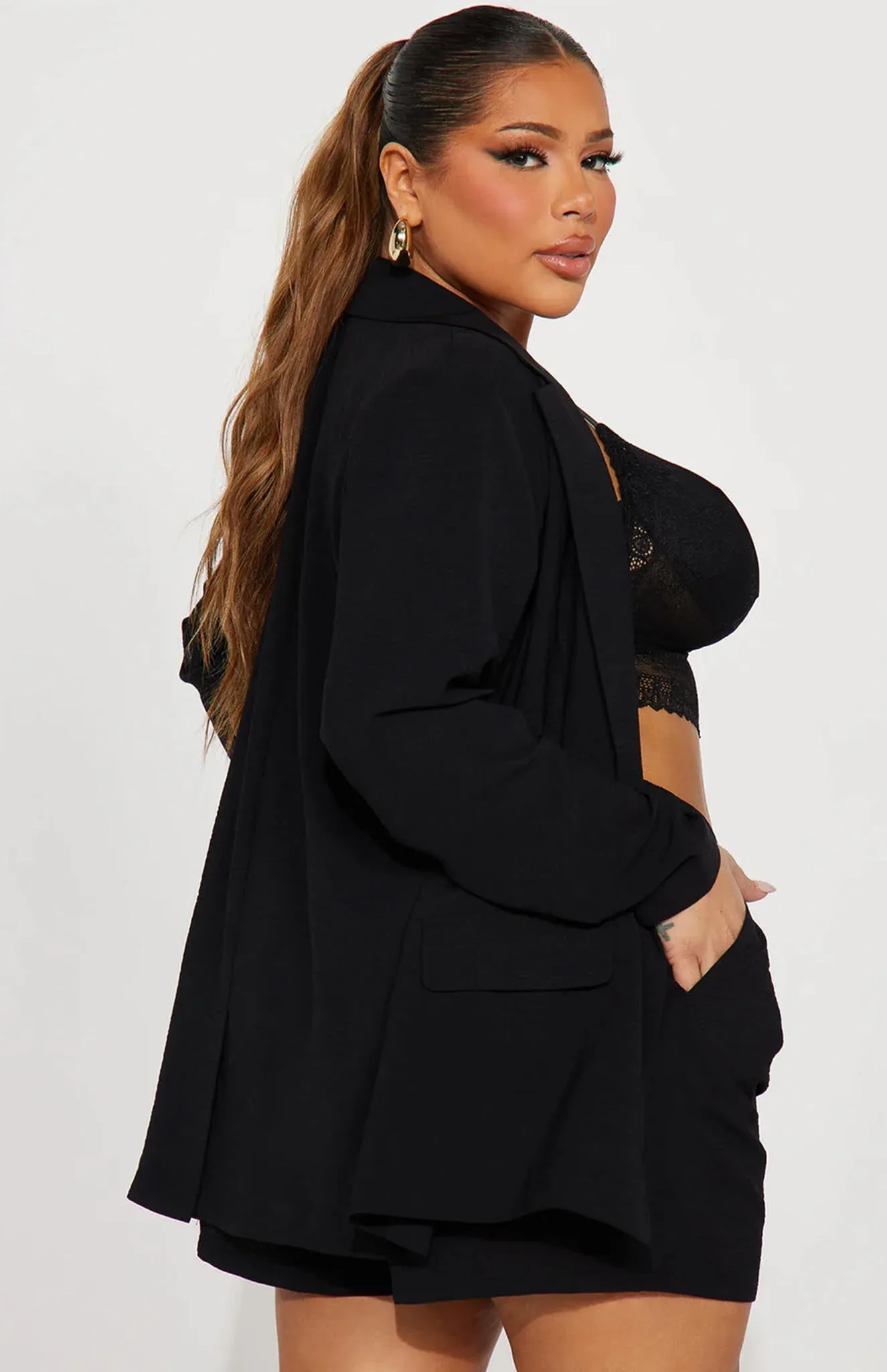 Black Beauty Blazer Short Set | Power Suit