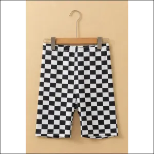 Black Checkerboard Biker Shorts:  Chic, Needful Things! 💀