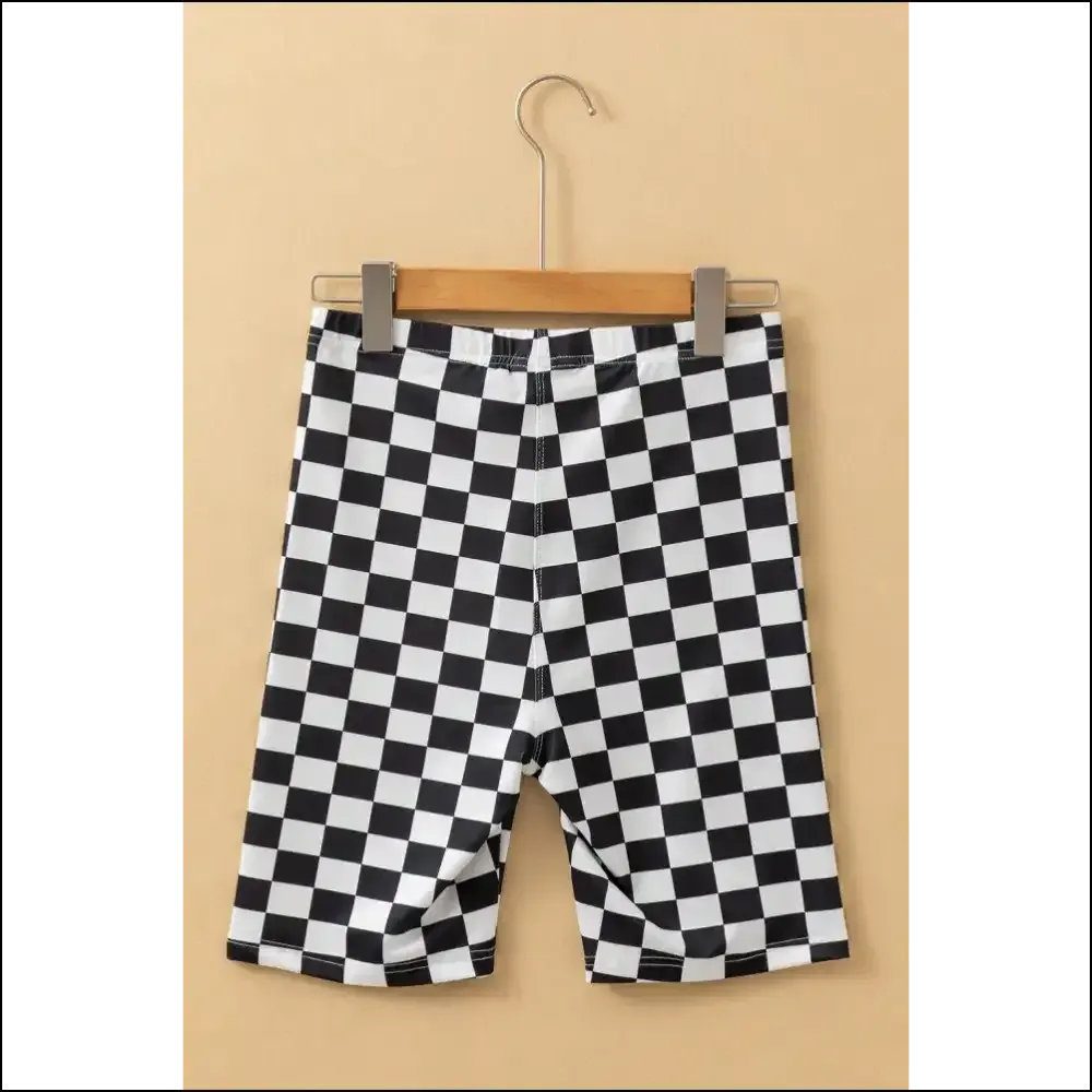 Black Checkerboard Biker Shorts:  Chic, Needful Things! 💀