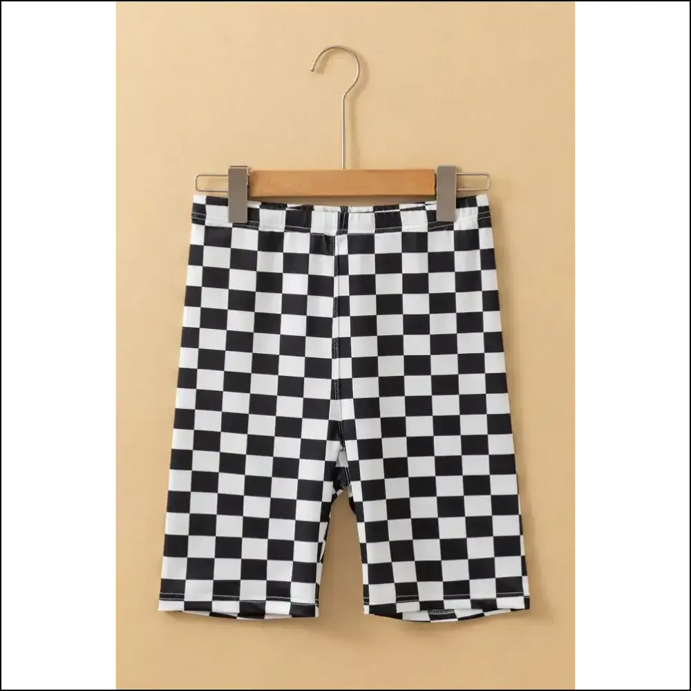 Black Checkerboard Biker Shorts:  Chic, Needful Things! 💀