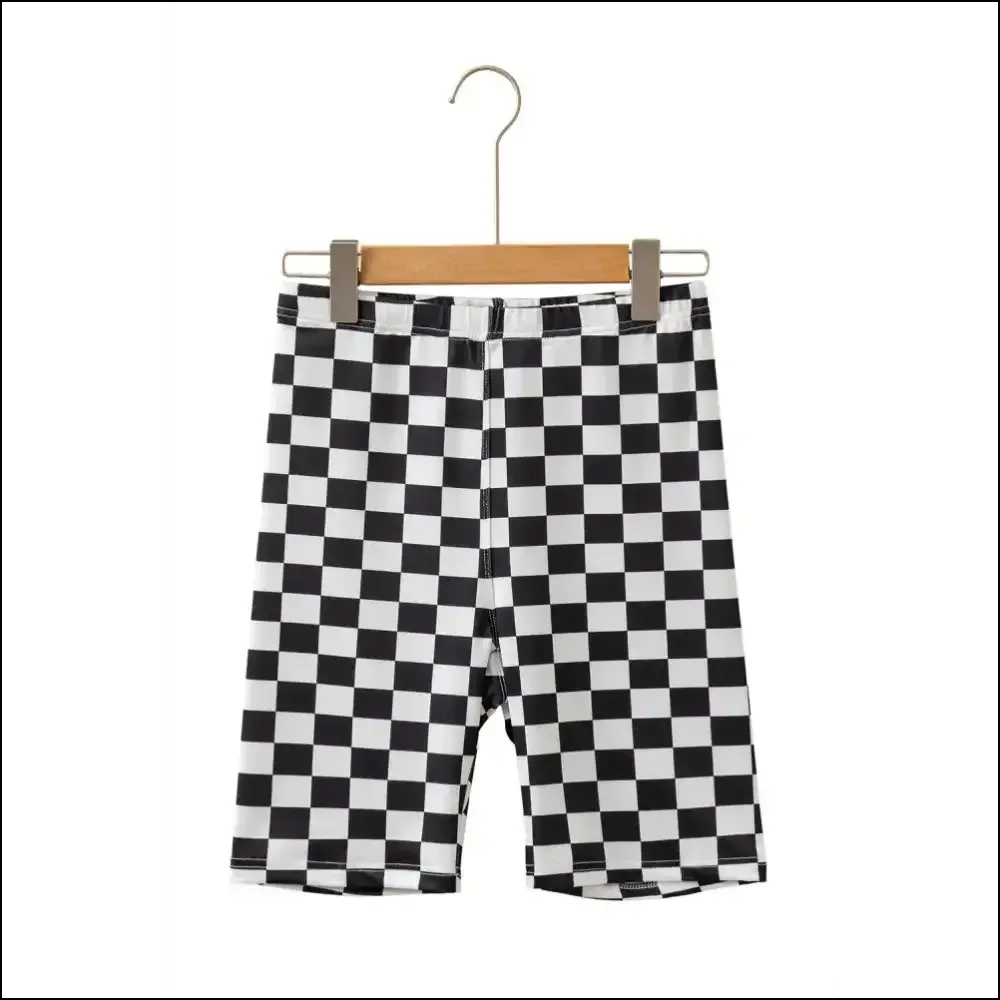 Black Checkerboard Biker Shorts:  Chic, Needful Things! 💀