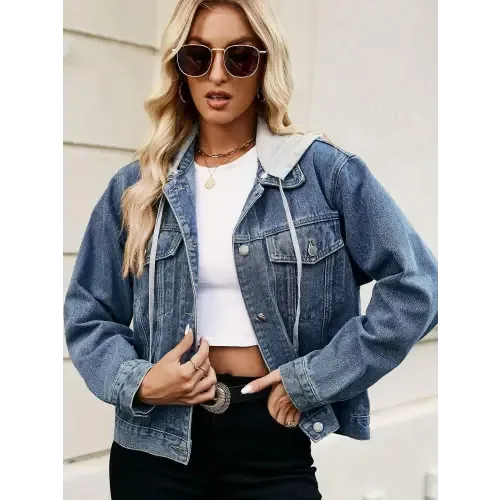 Black Denim Jacket with Gray