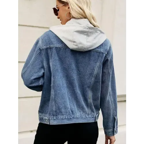 Black Denim Jacket with Gray