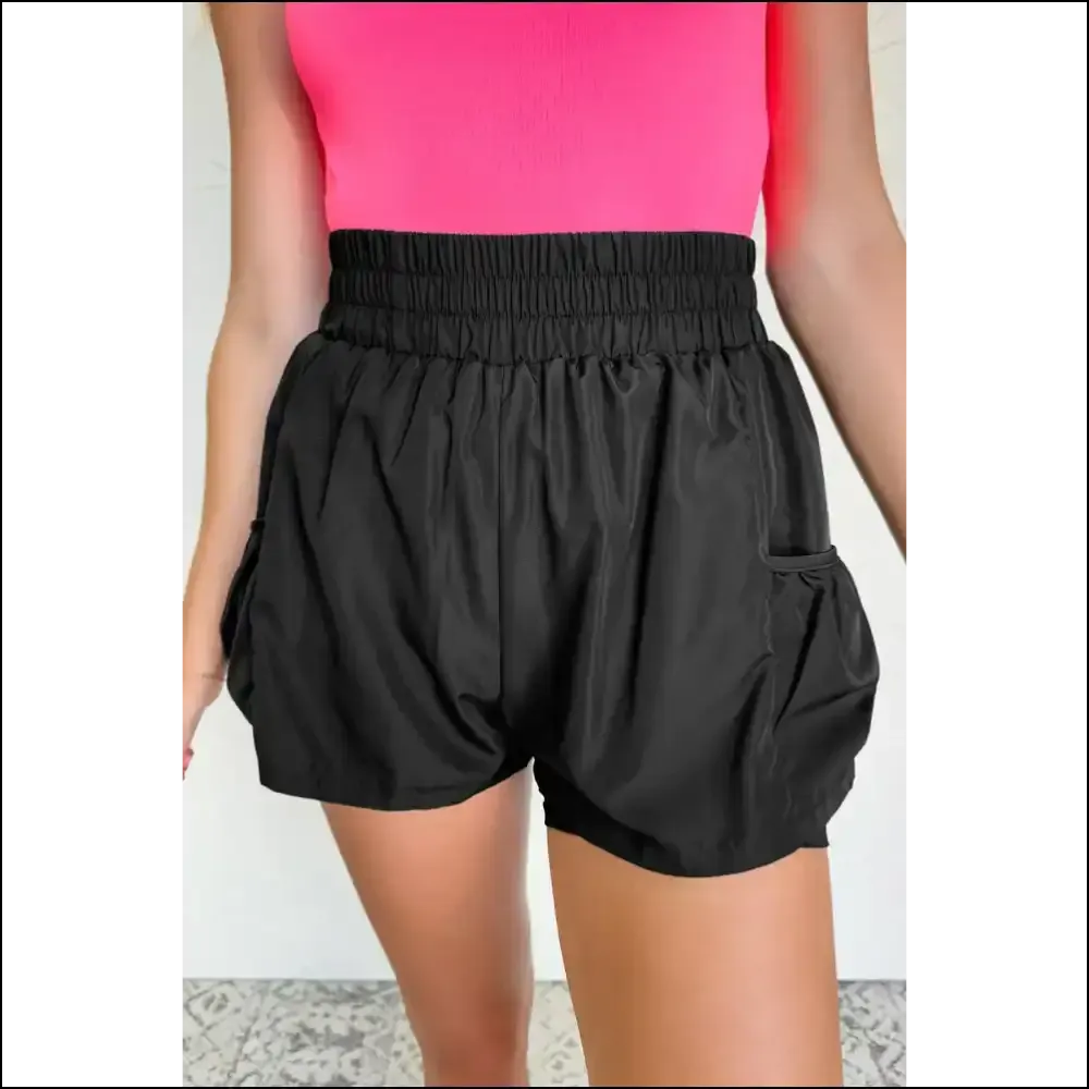 Black Elastic High Waist Shorts: Pants Optional  from Needful Things 😈