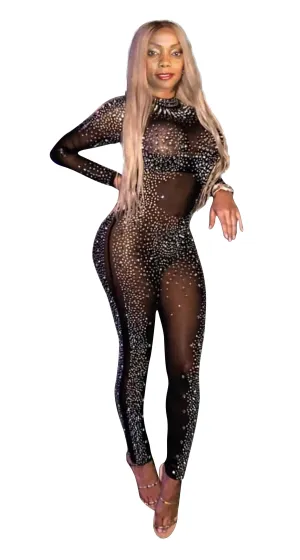 Bling Sparkling Crystal Jumpsuit