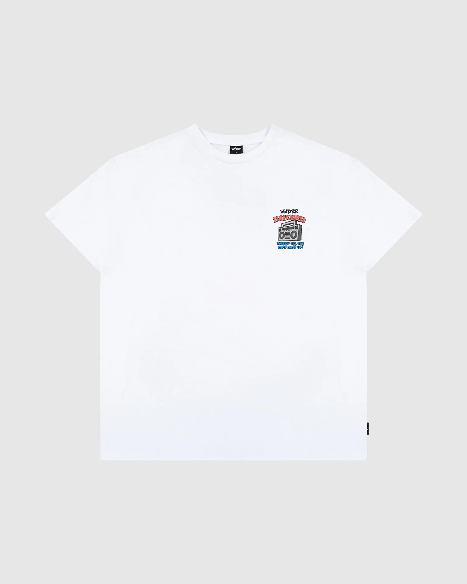 BLOCK PARTY BOX FIT TEE - WHITE