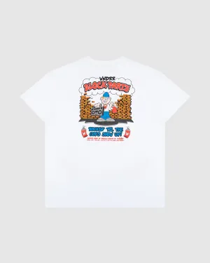 BLOCK PARTY BOX FIT TEE - WHITE